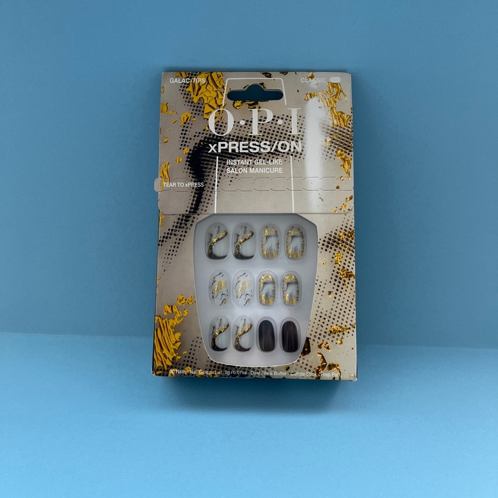 OPI xPRESS/ON Gel-Like Salon Manicure - Black and Gold